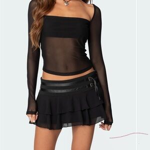 Edikted Black Sheer Long Sleeve